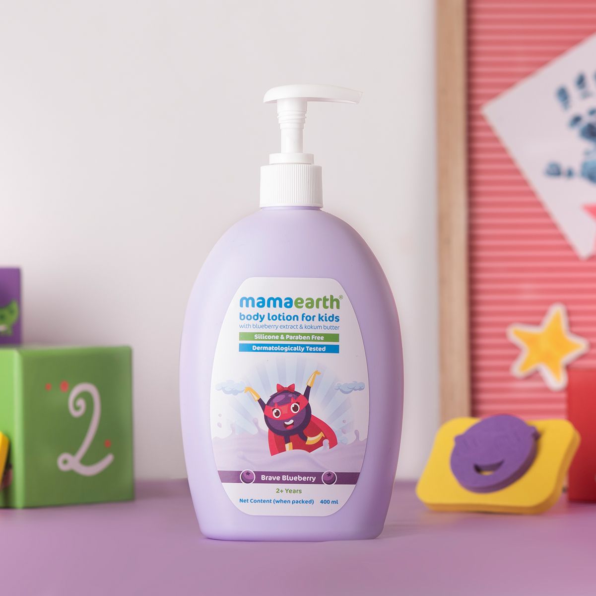 Mamaearth Brave Blueberry Body Lotion For Kids with Blueberry and Kokum Butter, 400ml - Image 2 - Buy from Indicrest