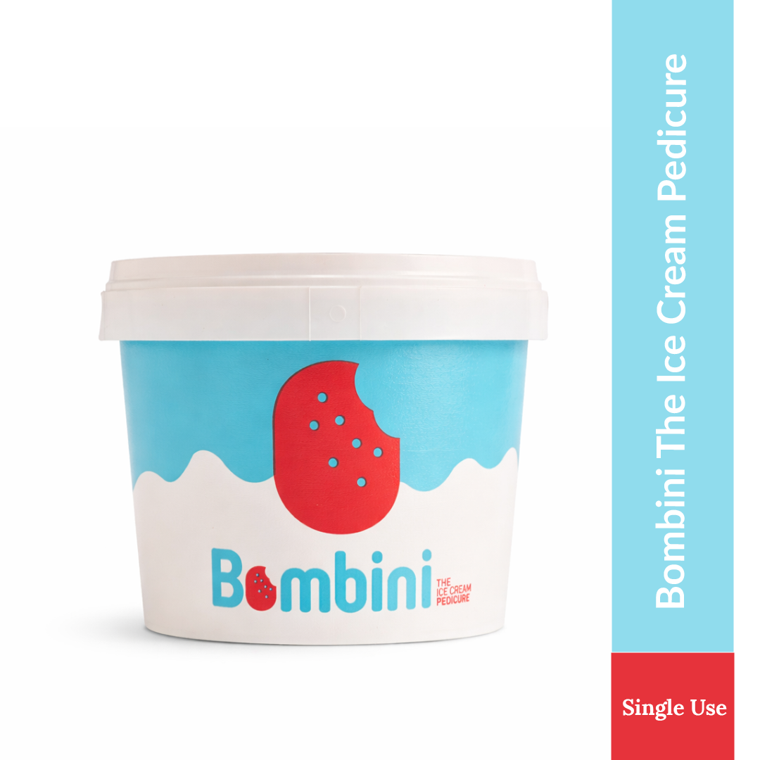 Bombini Ice Cream Pedicure single-use foot spa kit 130g product usage image by Indicrest