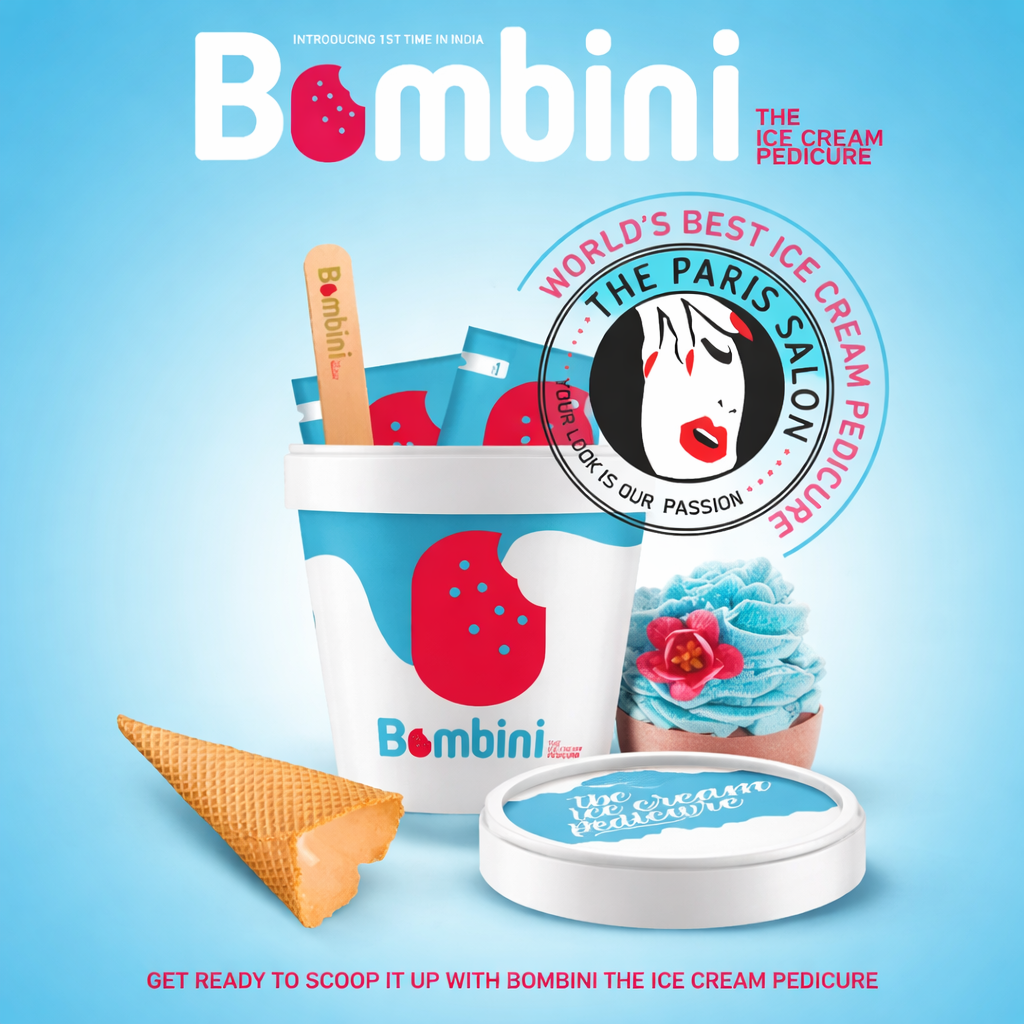 Bombini The Ice Cream Pedicure Kit single-use refreshing foot spa treatment kit with ice-cream-inspired design and pedicure essentials