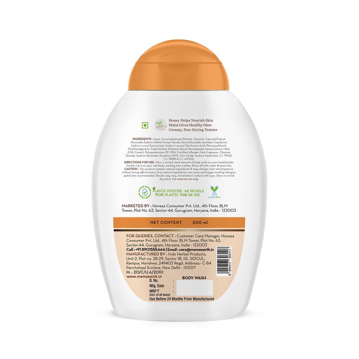 Mamaearth Honey Malai Body Wash with Honey & Malai for Nourishing Glow, 300ml - Image 8 - Buy from Indicrest