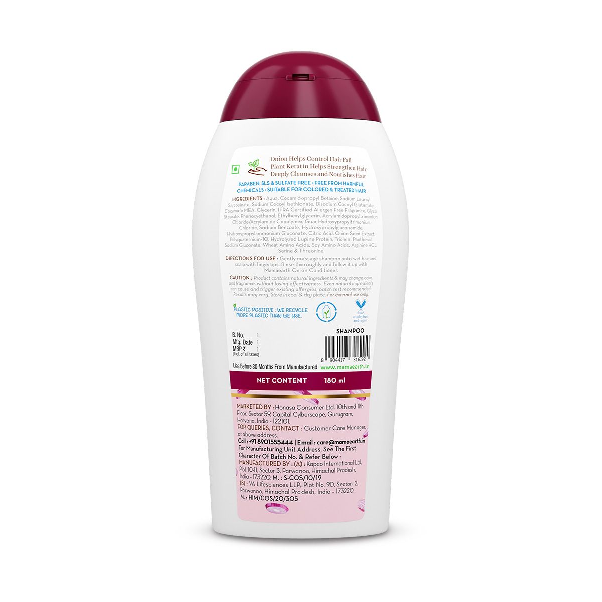 Mamaearth Onion Shampoo for Hair Fall Control & Hair Growth with Onion & Plant Keratin, 180 ml - Image 7 - Buy from Indicrest