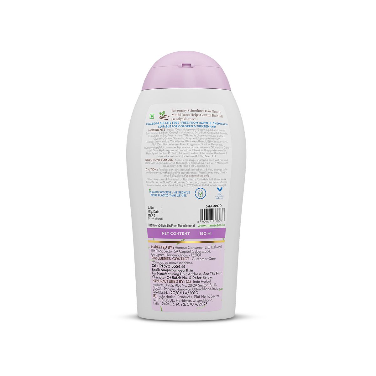 Mamaearth Rosemary Anti-Hair Fall Shampoo with Rosemary & Methi Dana for Reducing Hair Loss & Breakage, 180 ml - Image 7 - Buy from Indicrest