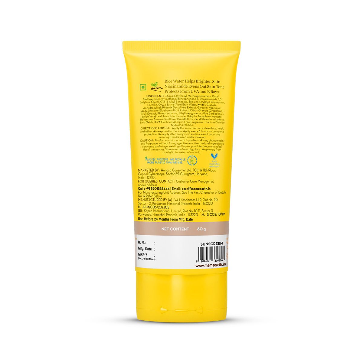 Mamaearth Rice Water Dewy Sunscreen with SPF 50 & PA++++ 80g - Image 7 - Buy from Indicrest