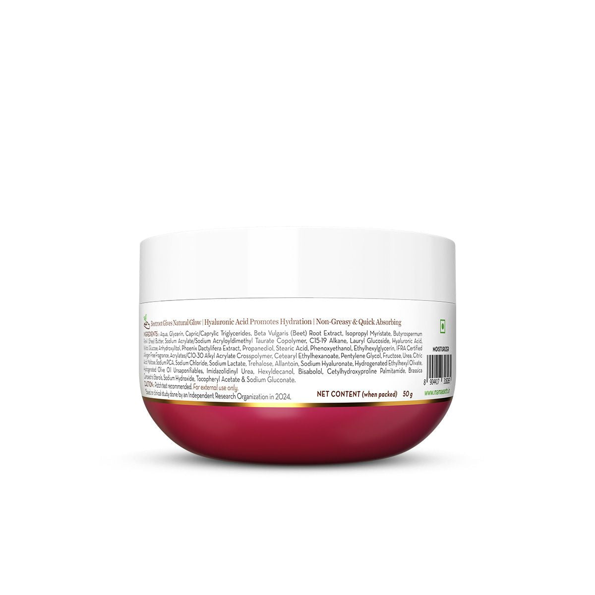 Mamaearth Beetroot Hydraful Light Moisturizing Cream with Beetroot & Hyaluronic Acid for Hydrated Pink Glow, 50g - Image 7 - Buy from Indicrest