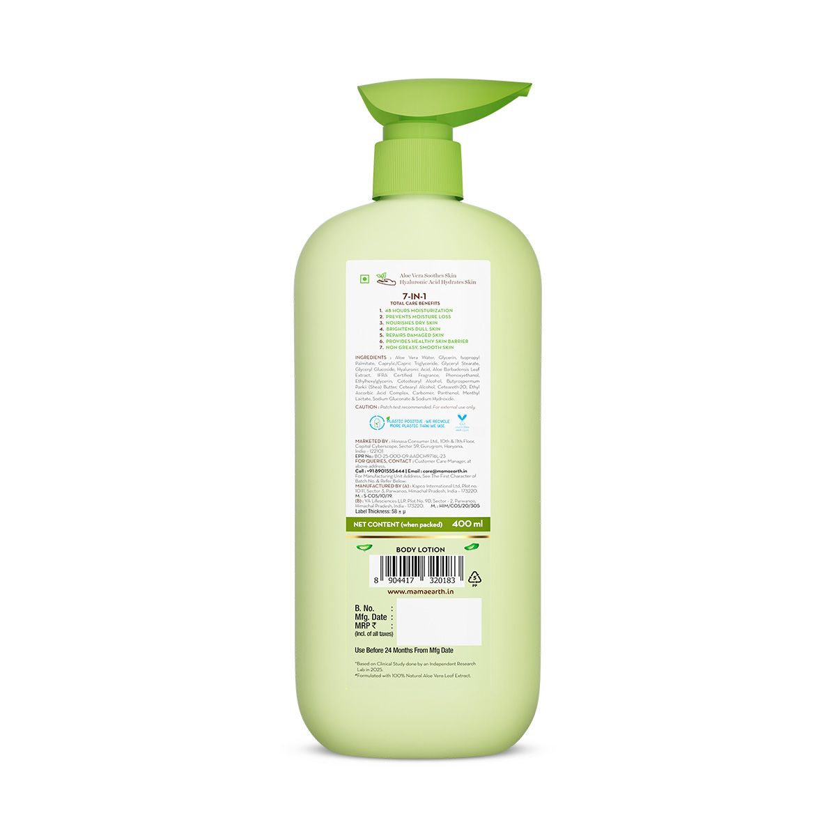 Mamaearth Aloe Refresh Hydrating Body Lotion, 400ml - Image 9 - Buy from Indicrest