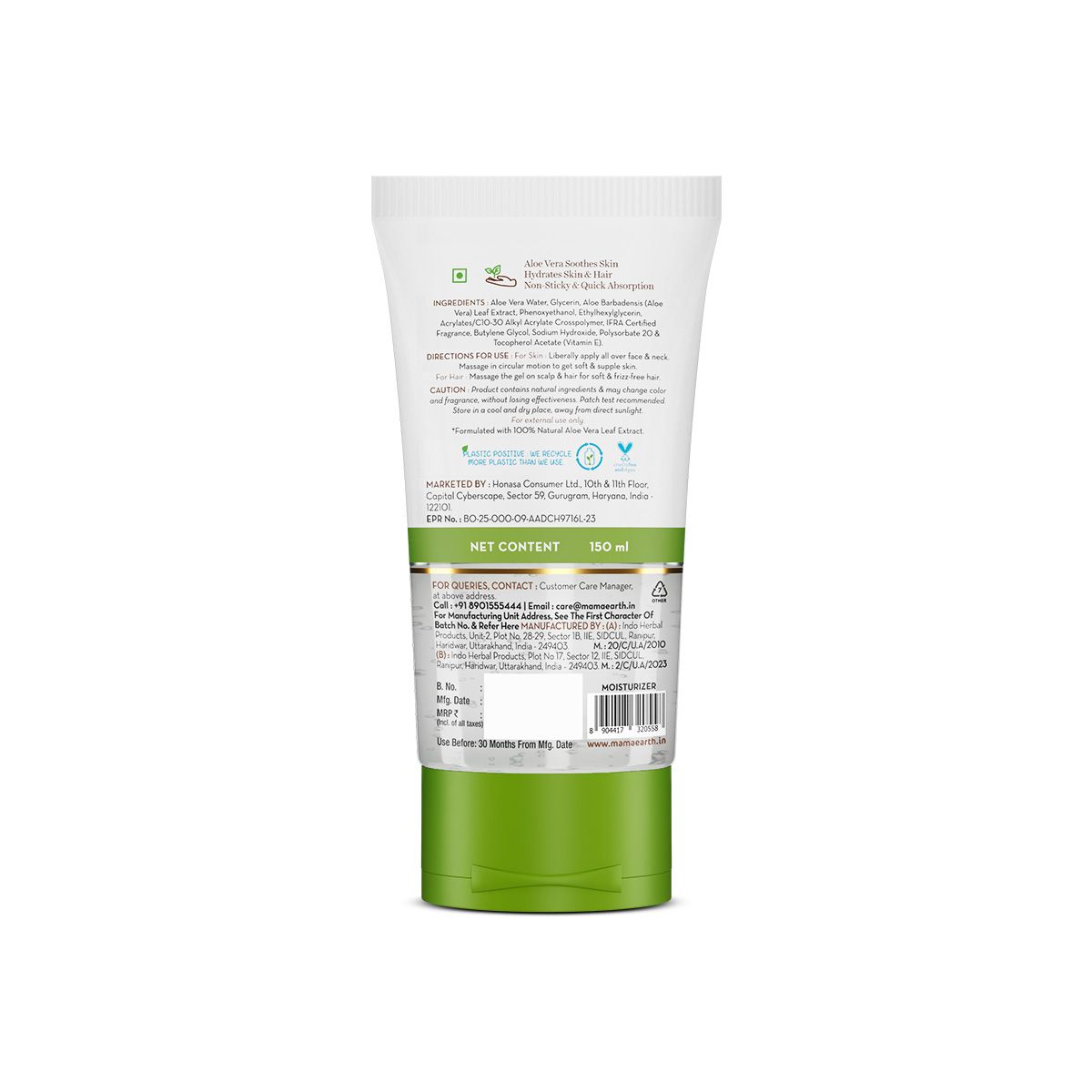 Mamaearth Aloe Vera Gel with 100% Natural Aloe Vera & Vitamin E for Skin & Hair, 150ml - Image 8 - Buy from Indicrest