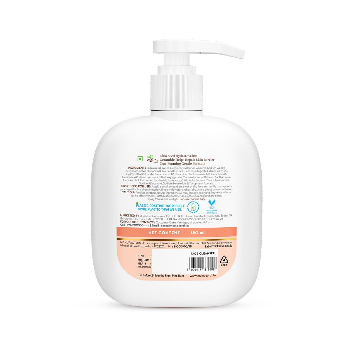 Mamaearth Chia Calming Face Cleanser with Chia Seed & Ceramides for Dry & Sensitive Skin, 180 ml - Image 11 - Buy from Indicrest
