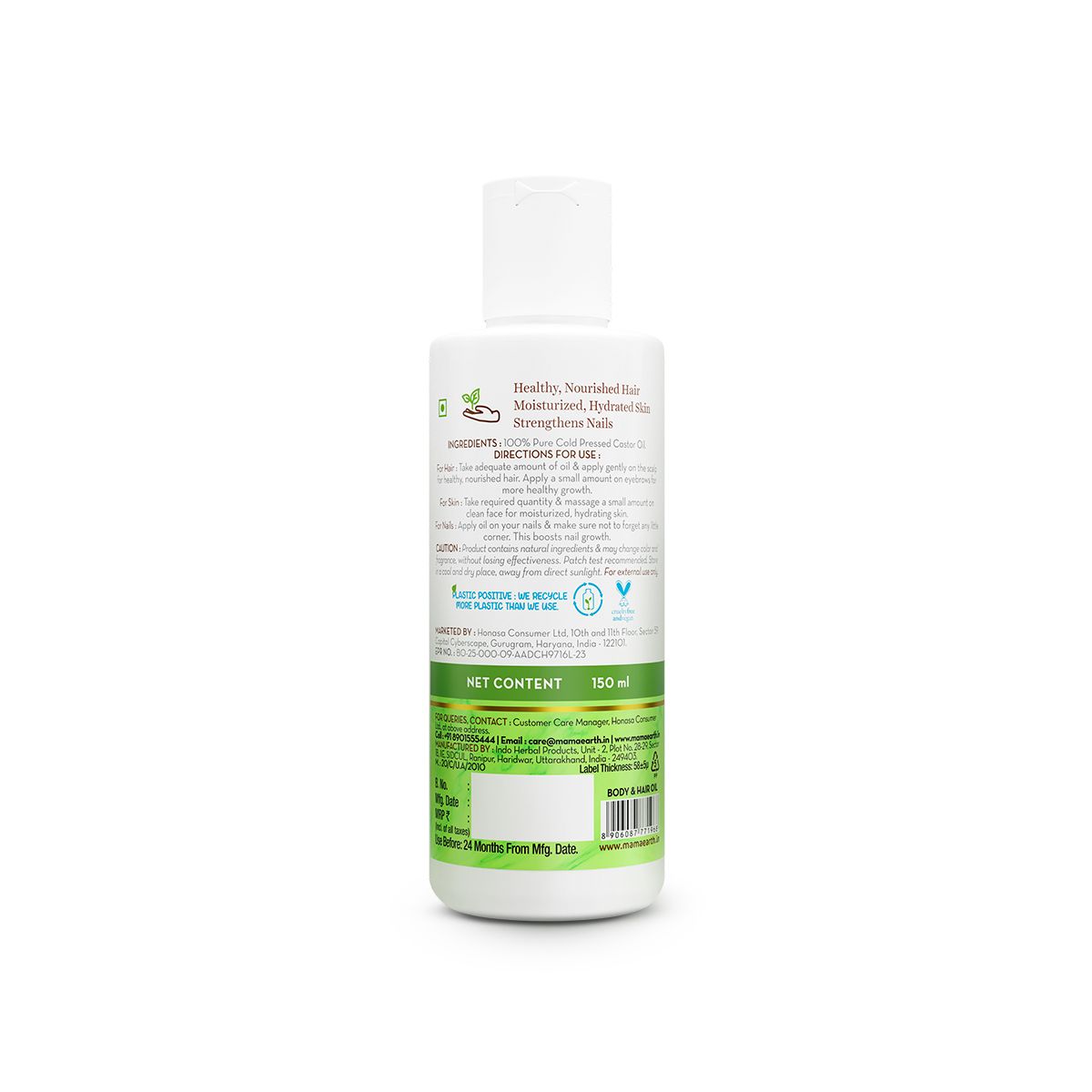 Mamaearth Castor Oil with 100% Pure Cold Pressed Castor Oil For Skin, Hair & Nails, 150ml - Image 7 - Buy from Indicrest