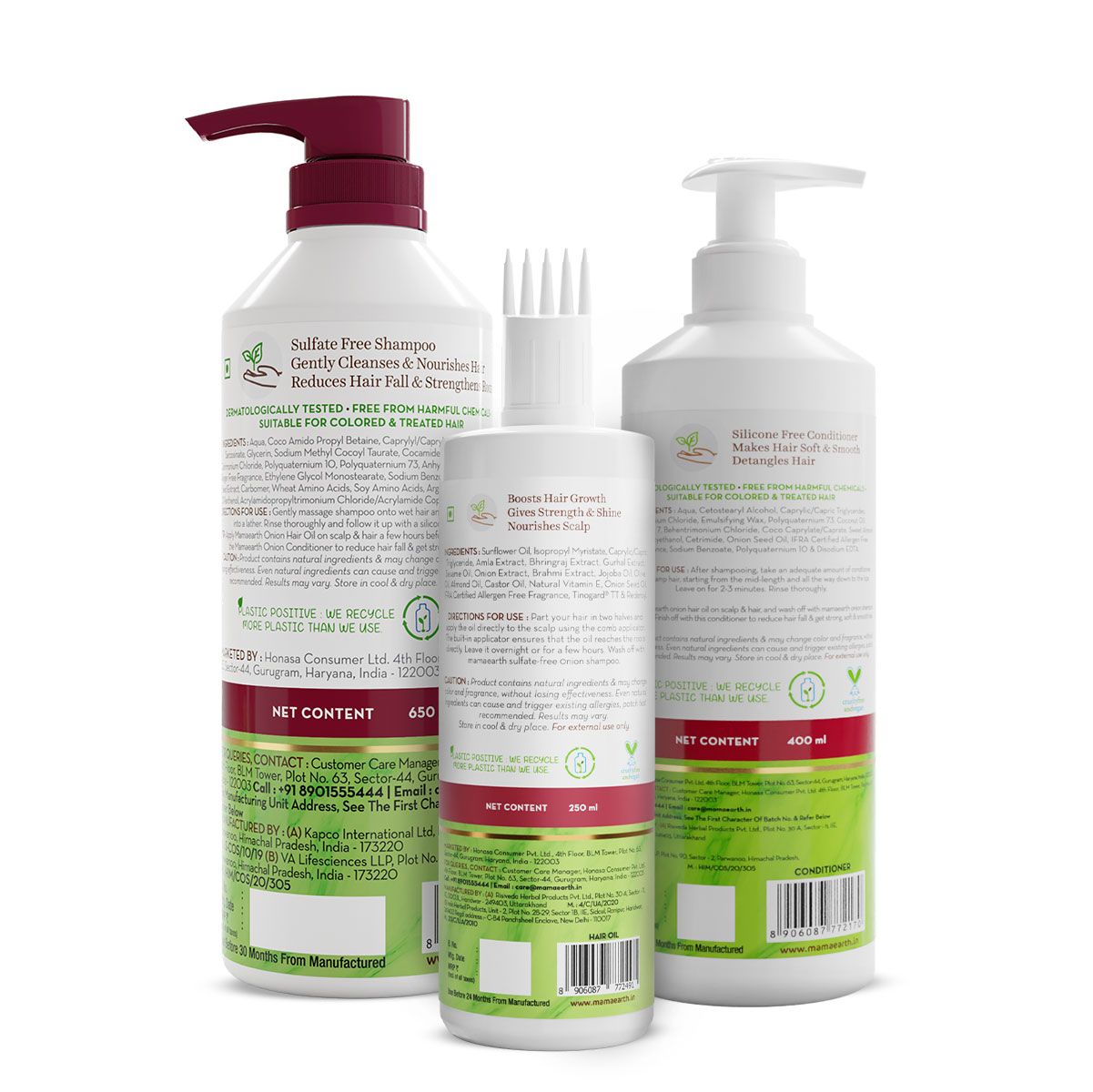 Mamaearth Onion Healthy Hair Kit, 250ml + 650ml + 400ml - Image 8 - Buy from Indicrest