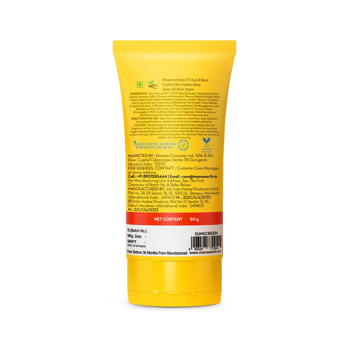 Mamaearth Ultra-Light Indian Sunscreen SPF 50 PA++++ 50g - Image 8 - Buy from Indicrest