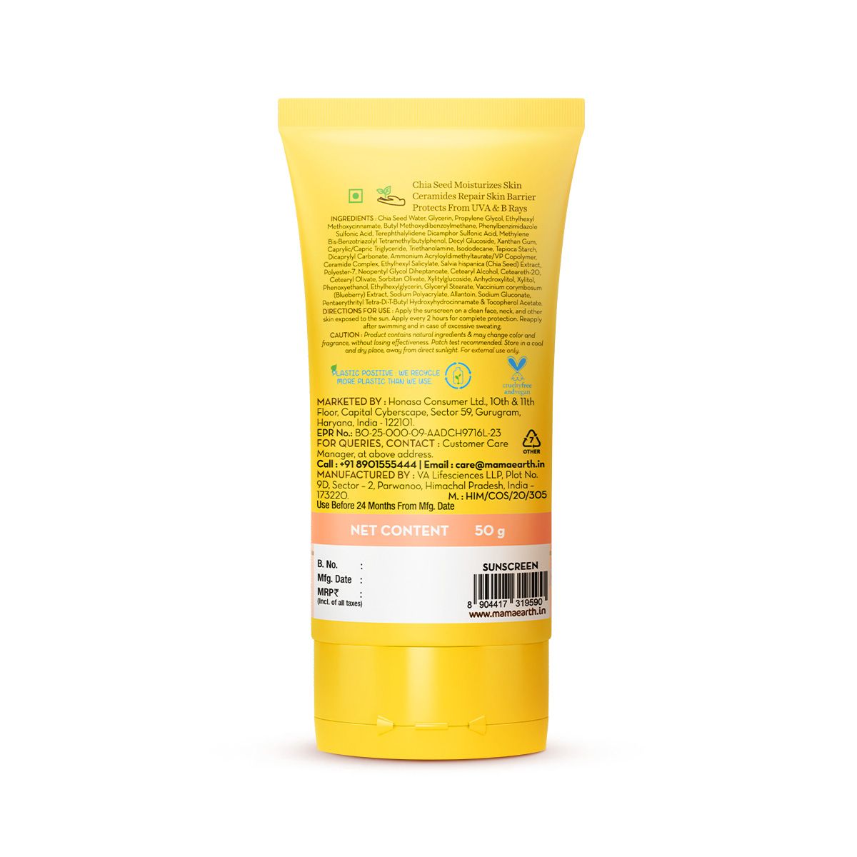 Mamaearth Chia Oil-Free Sunscreen SPF 50 PA++++ In-Vivo Tested (ISO 24444:2019 Certified, CTRI/2025/05/086630), 50g - Image 12 - Buy from Indicrest