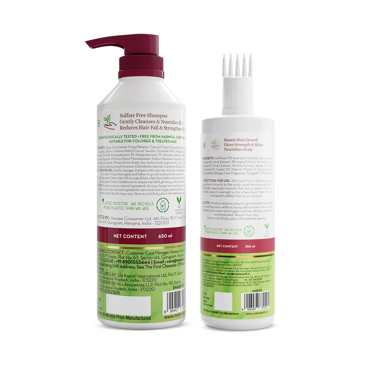 Mamaearth Onion Anti, Hair Fall Combo, 250ml + 650ml - Image 8 - Buy from Indicrest