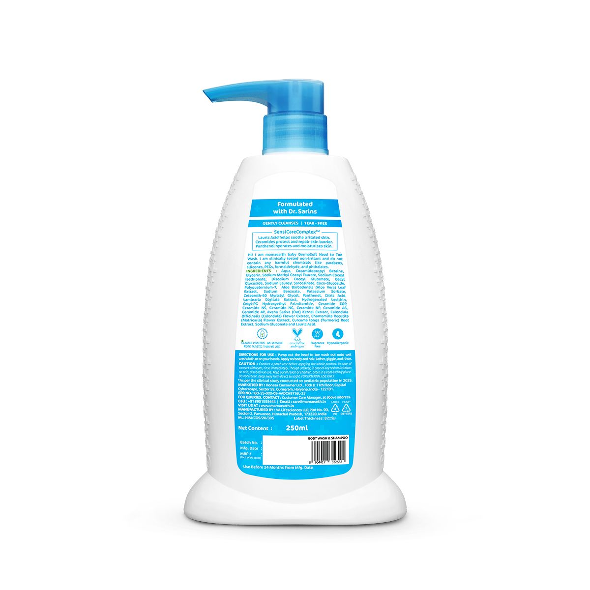 Mamaearth Baby DermaSoft Head to Toe Wash for Baby's Sensitive Skin, 250ml - Image 10 - Buy from Indicrest