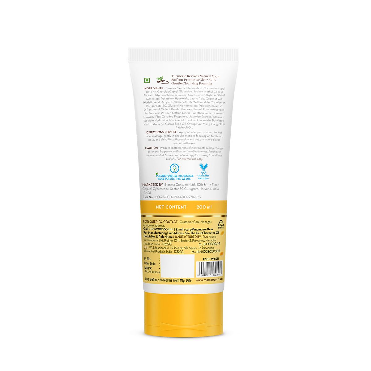 Mamaearth Ubtan Natural Glow Face Wash with Turmeric & Saffron for Tan Removal, 200ml - Image 7 - Buy from Indicrest