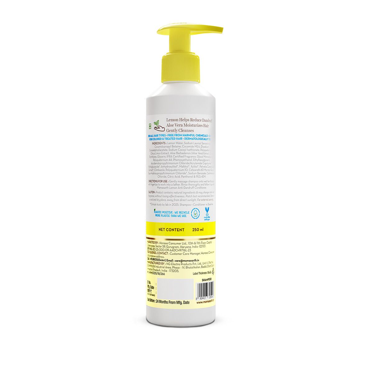 Mamaearth Lemon Anti-Dandruff Shampoo with Lemon & Aloe Vera for Itchy & Flaky Scalp, 250ml - Image 9 - Buy from Indicrest