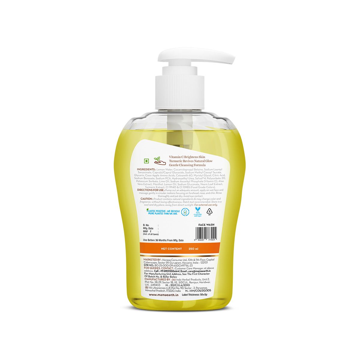 Mamaearth Vitamin C Face Wash with Vitamin C and Turmeric for Skin Illumination, 250ml - Image 8 - Buy from Indicrest