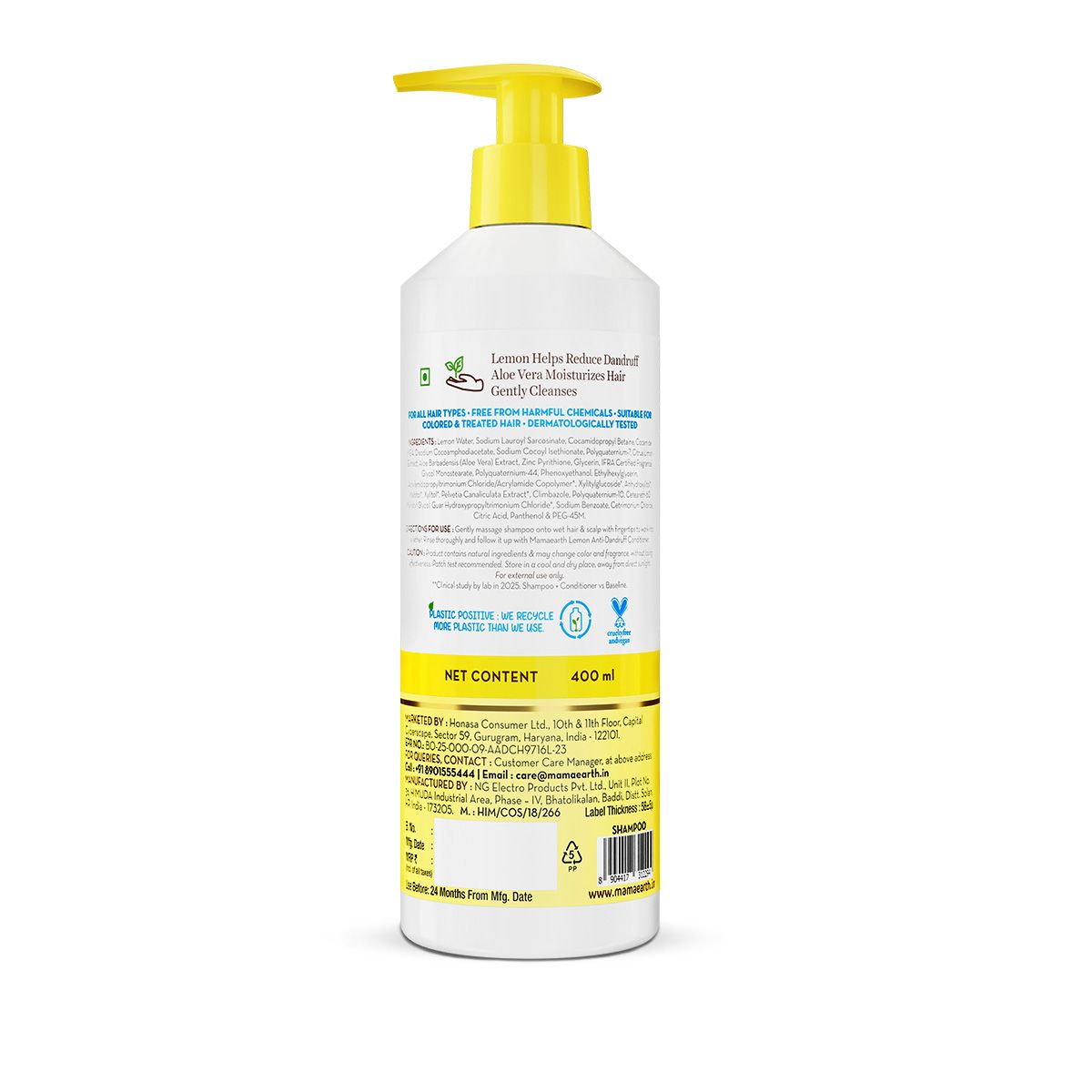 Mamaearth Lemon Anti-Dandruff Shampoo with Lemon & Aloe Vera for Itchy & Flaky Scalp, 400ml - Image 10 - Buy from Indicrest
