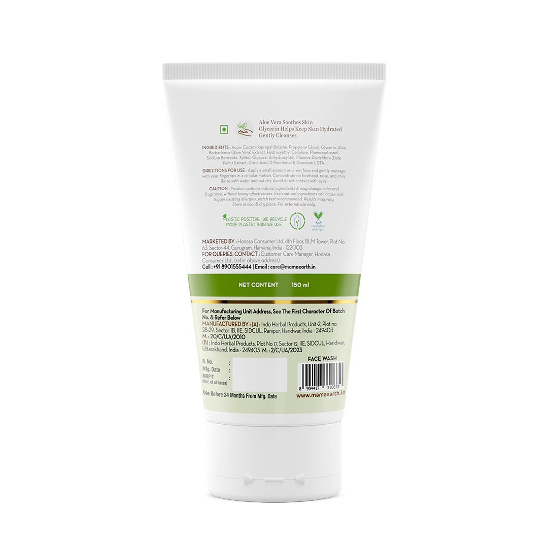 Mamaearth Aloe Gentle Face Wash with Aloe Vera & Glycerin for Normal to Sensitive Skin, 150ml - Image 6 - Buy from Indicrest