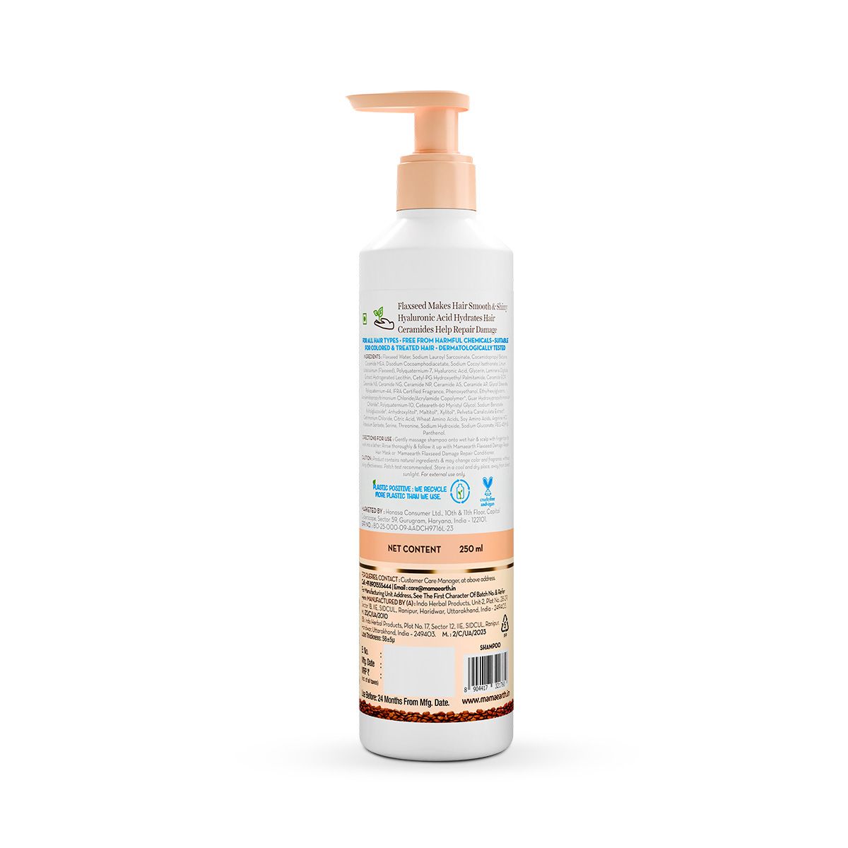 Mamaearth Flaxseed Damage Repair Shampoo with 2% Flaxseed & 1% Hyaluronic Acid for Volume & Shine -250 ml - Image 9 - Buy from Indicrest