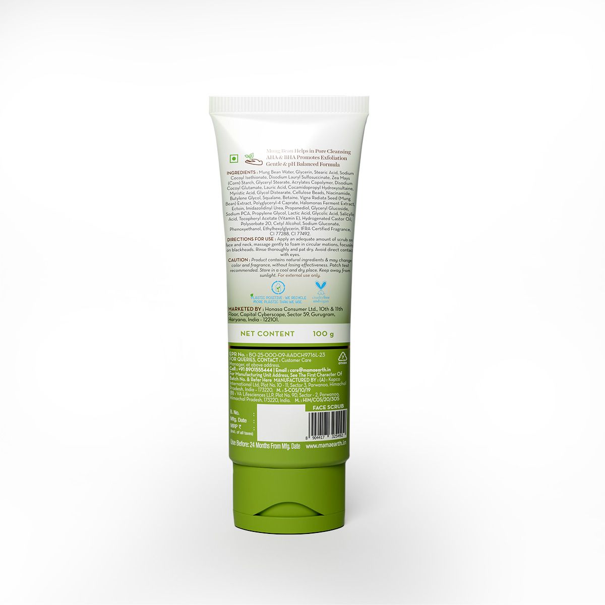 Mamaearth Mung Bean Pore Cleansing Foam Scrub with Mung Bean, AHA & BHA for Normal to Oily Skin, 100g - Image 9 - Buy from Indicrest
