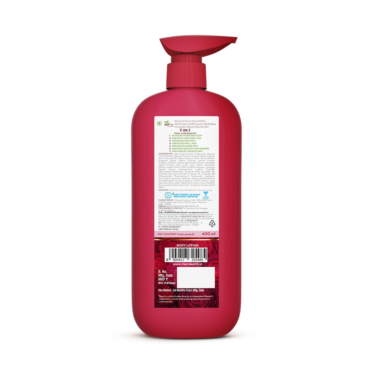 Mamaearth Beetroot Hydraful Body Lotion with Beetroot & Hyaluronic Acid & for Natural Pink Glow, 400ml - Image 5 - Buy from Indicrest