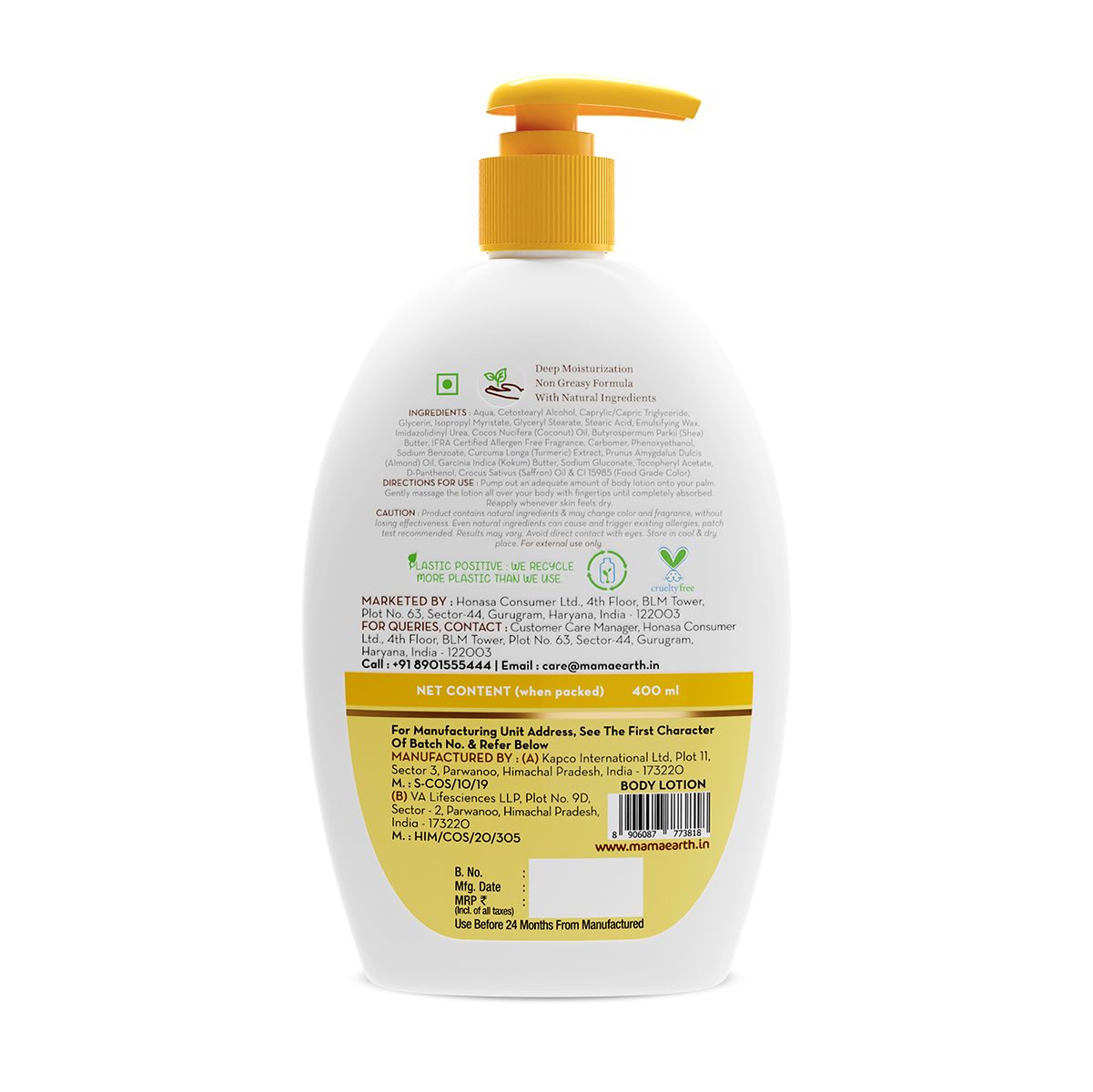 Mamaearth Ubtan Body Lotion with Turmeric and Kokum Butter for Glowing Skin, 400ml - Image 8 - Buy from Indicrest