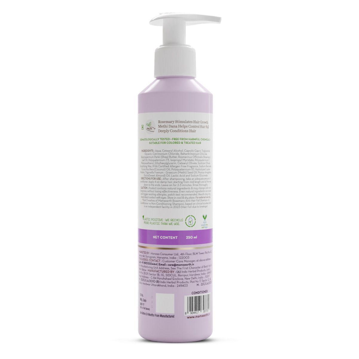 Mamaearth Rosemary Anti-Hair Fall Conditioner with Rosemary & Methi Dana for Reducing Hair Loss & Breakage, 250ml - Image 8 - Buy from Indicrest