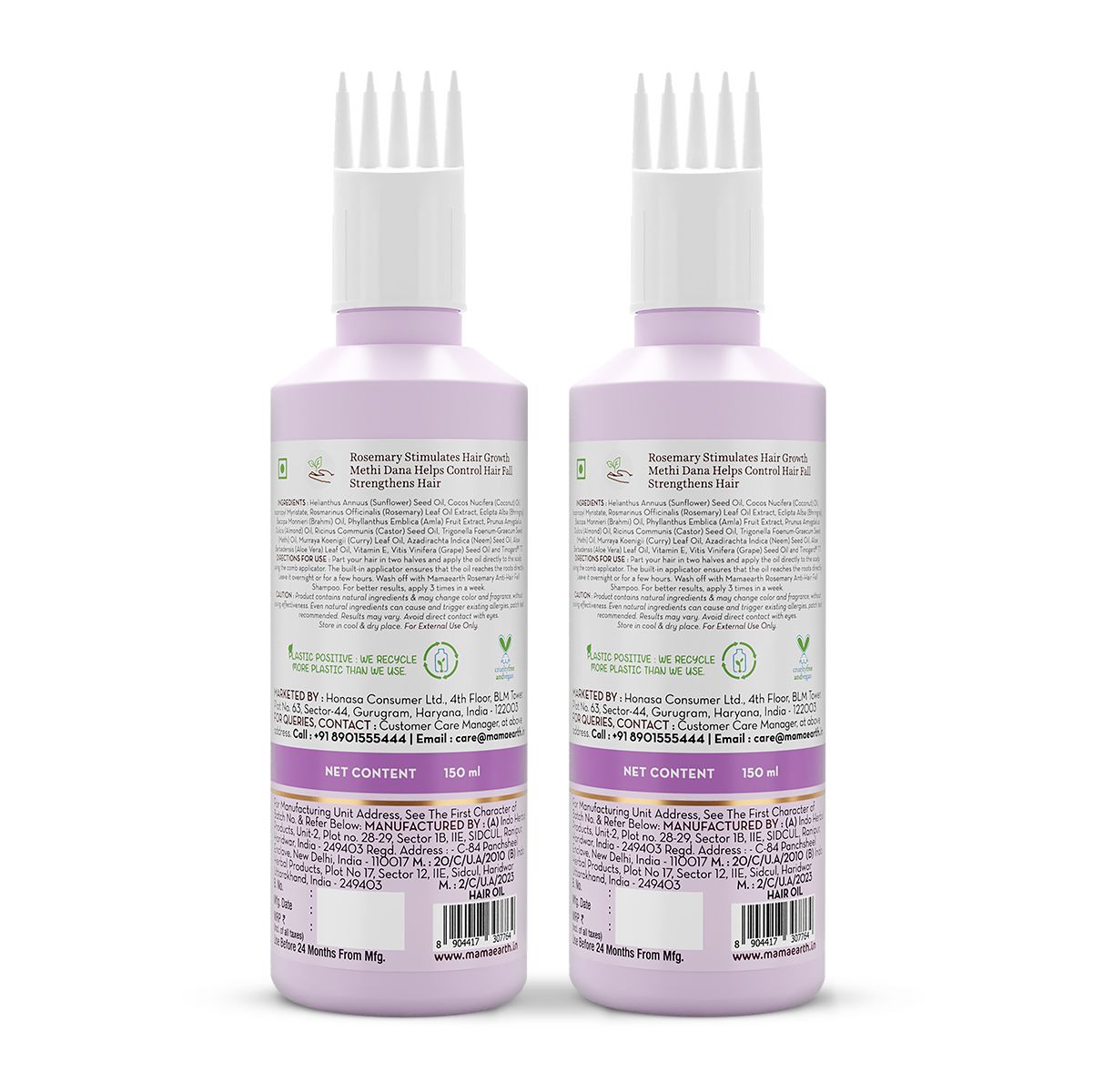 Mamaearth Rosemary Hair Growth Oil with Rosemary & Methi Dana for Promoting Hair Growth, Pack of 2 X 150ml - Image 8 - Buy from Indicrest