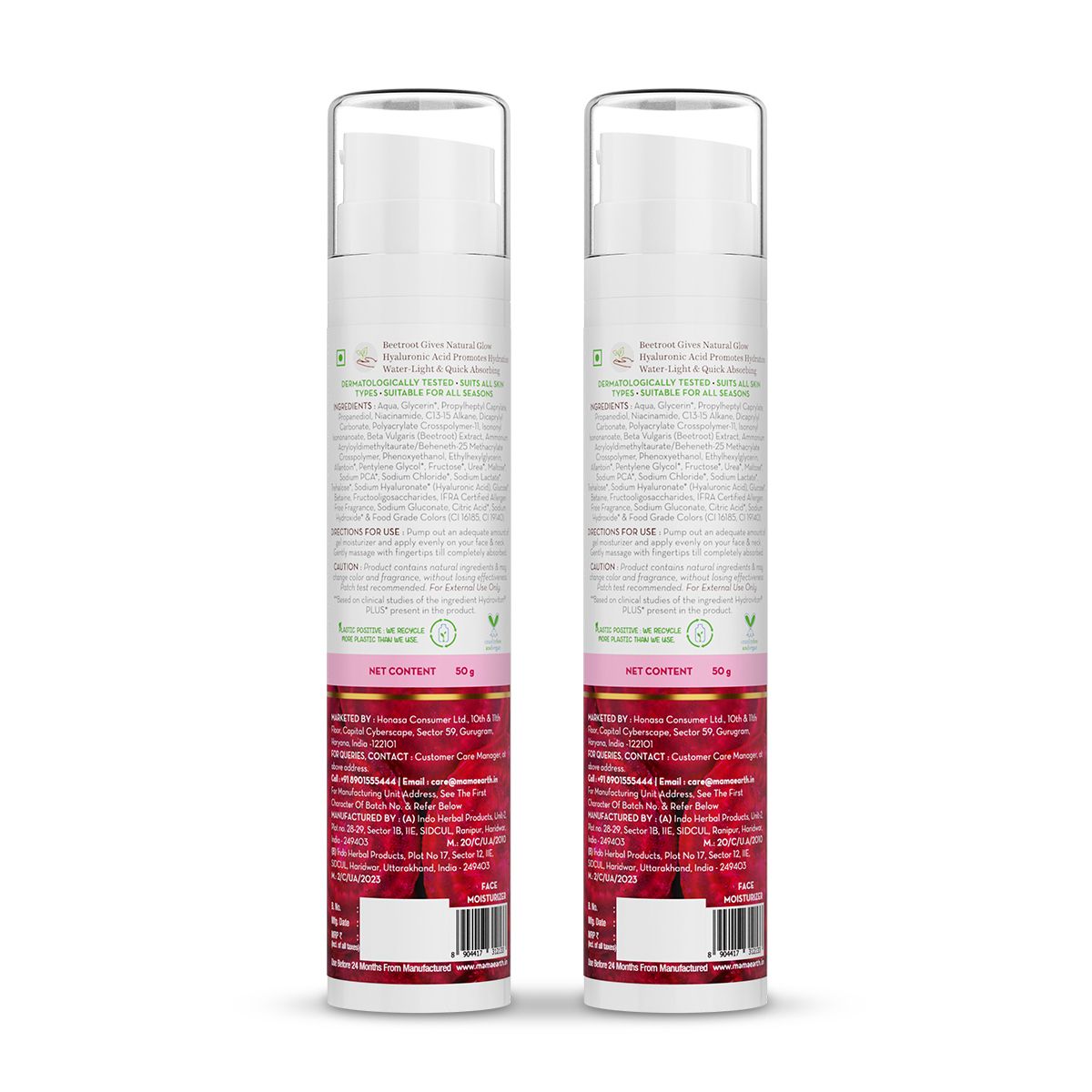 Mamaearth Beetroot Hydraful Moisturizer With Beetroot & Hyaluronic Acid, Pack of 2 X 50ml - Image 6 - Buy from Indicrest