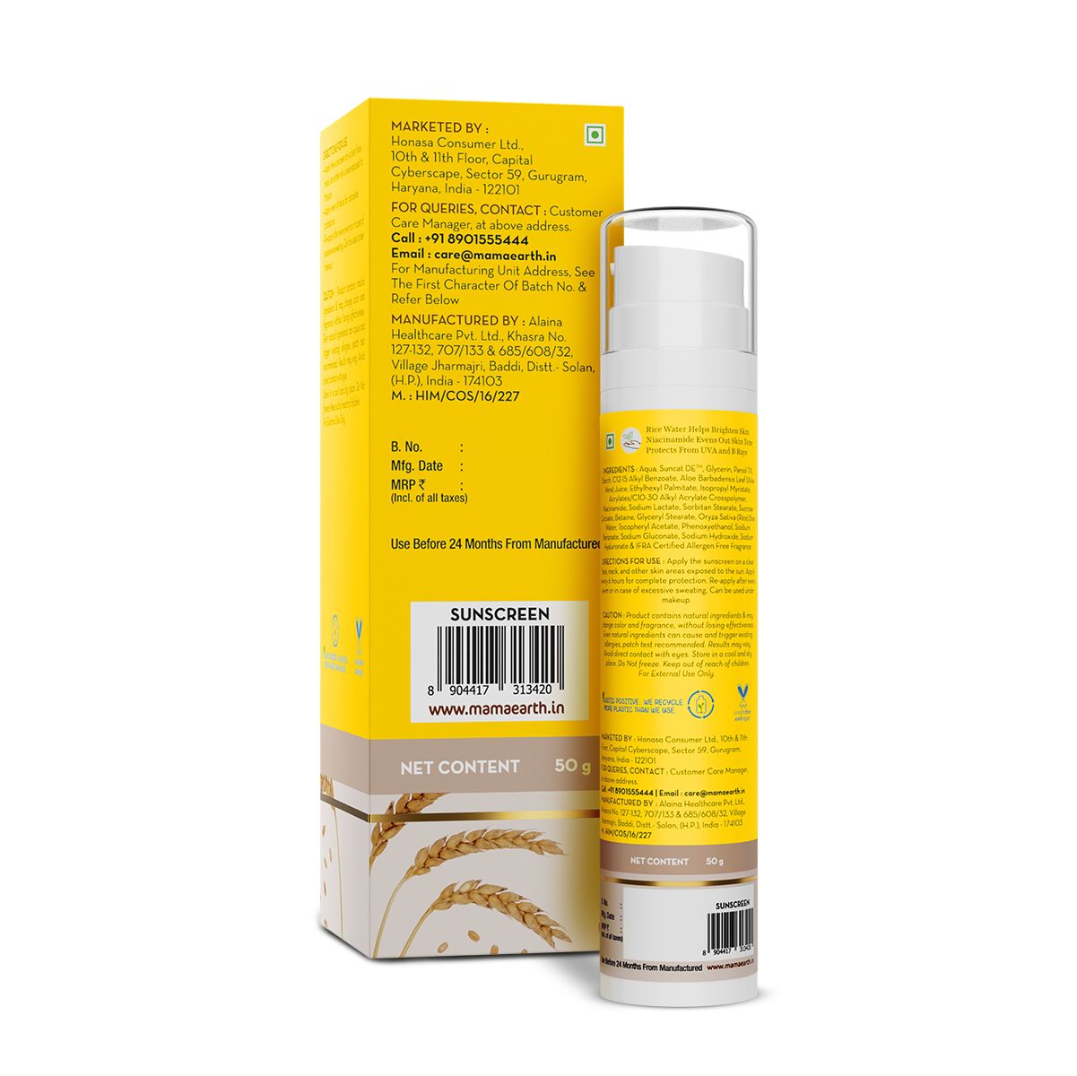 Mamaearth Rice Water Dewy Sunscreen with SPF 50 & PA++++ 50g - Image 7 - Buy from Indicrest