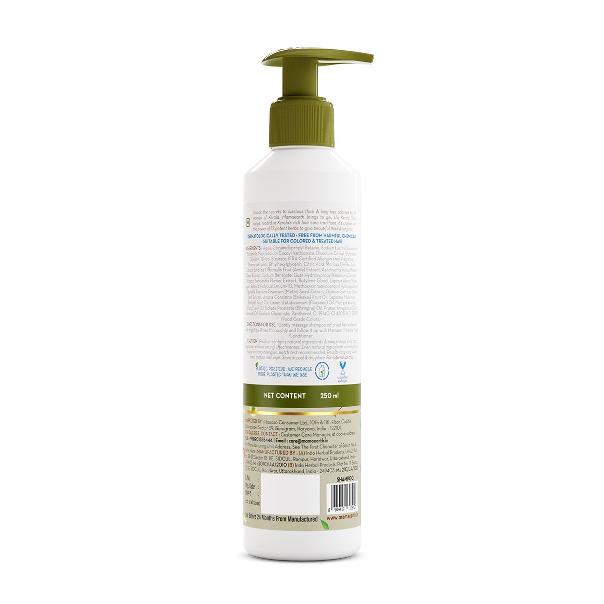 Mamaearth Kerala Thaali Shampoo with the Power of 12 Herbs for Thick & Long Hair, 250ml - Image 9 - Buy from Indicrest