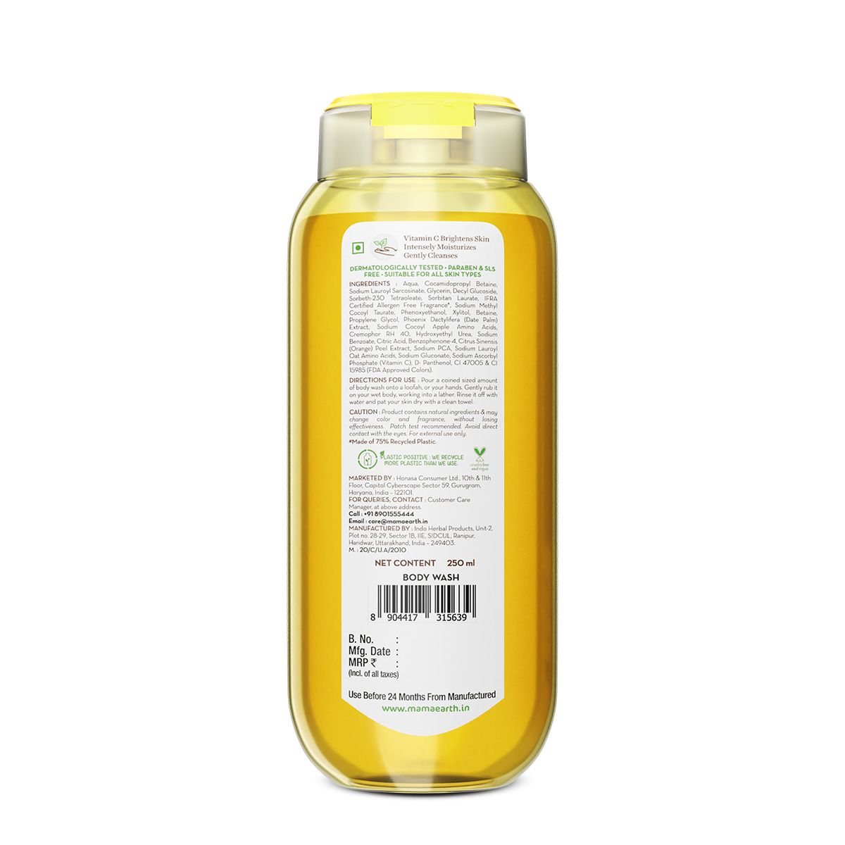 Mamaearth Vitamin C Moisturizing Body Wash with Vitamin C & Refreshing Lemon for Skin Illumination, 250ml - Image 6 - Buy from Indicrest