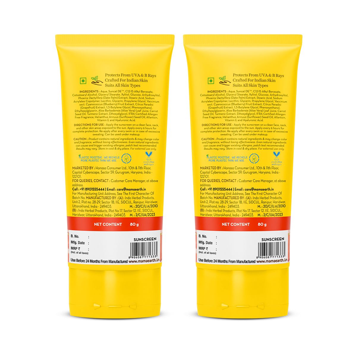 Mamaearth Ultra-Light Indian Sunscreen SPF 50 PA++++ 80g, Pack of 2 - Image 8 - Buy from Indicrest