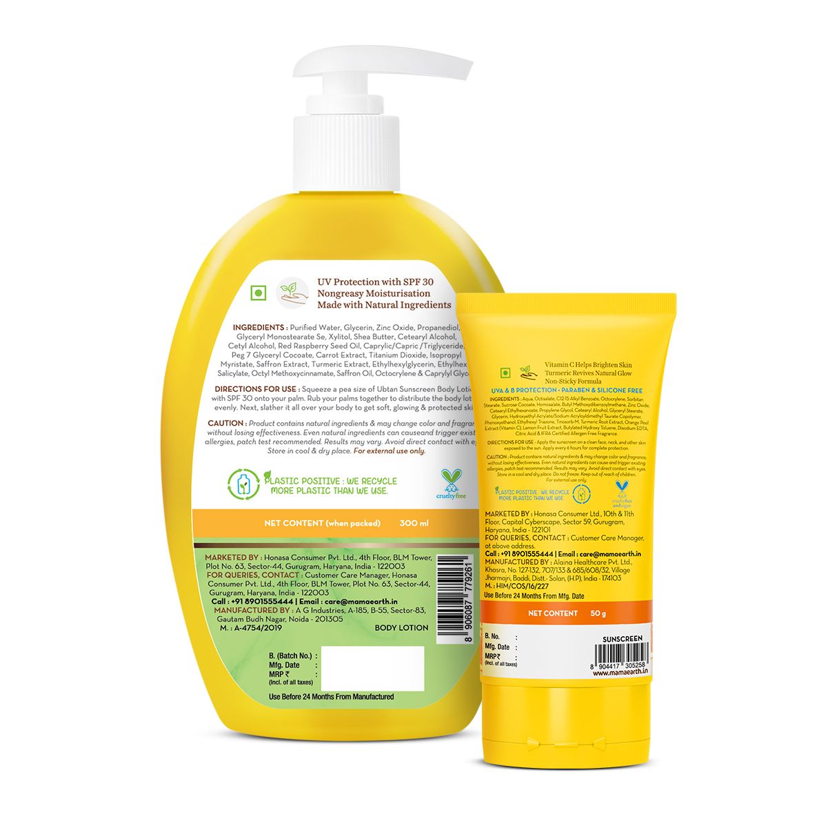 Mamaearth Summer Essentials Combo, Sunscreen Gel 50g + Body Lotion 300ml - Image 2 - Buy from Indicrest