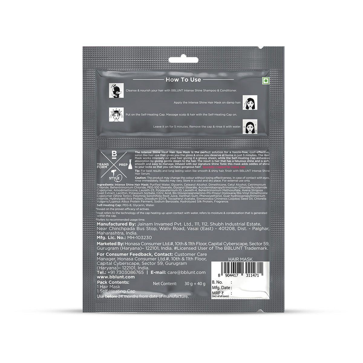Bblunt Intense Shine Heat Hair Spa Mask with Rice & Silk Protein for SalonLike Hair Spa at Home, 70g, Pack of 2 - Image 7 - Buy from Indicrest
