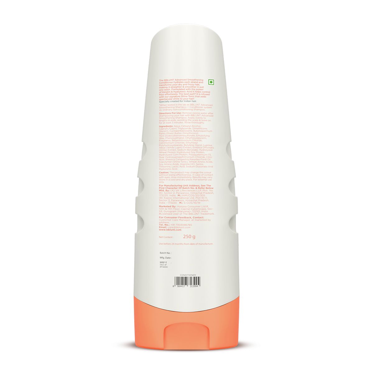 Bblunt Advanced Smoothening Conditioner with Keratin & Hyaluronic Acid, 250g, Pack of 2 X 250g - Image 9 - Buy from Indicrest
