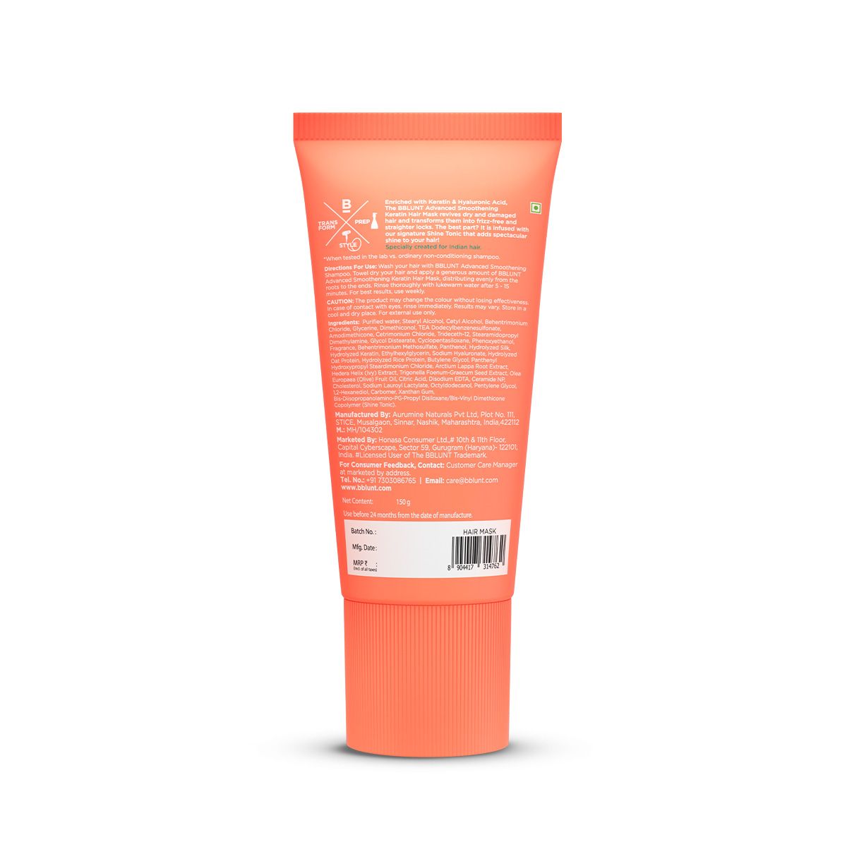 Bblunt Advanced Smoothening Keratin Hair Mask with Keratin & Hyaluronic Acid, 150g - Image 8 - Buy from Indicrest