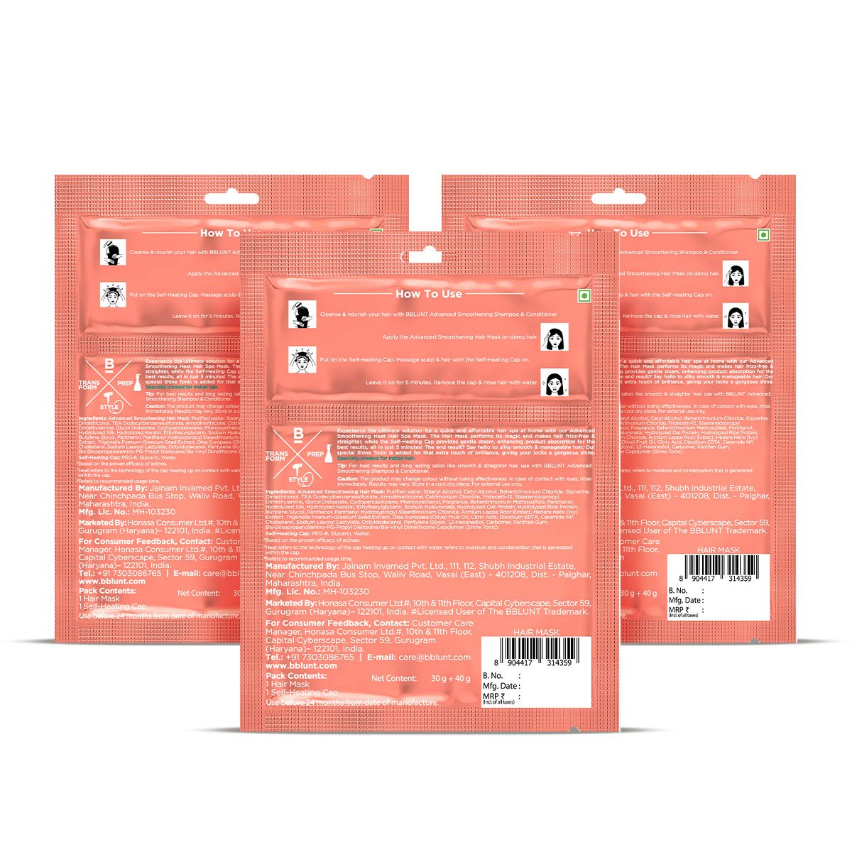 Bblunt Advanced Smoothening Heat Hair Spa Mask with Keratin & Hyaluronic Acid, 70g, Pack of 3 - Image 15 - Buy from Indicrest