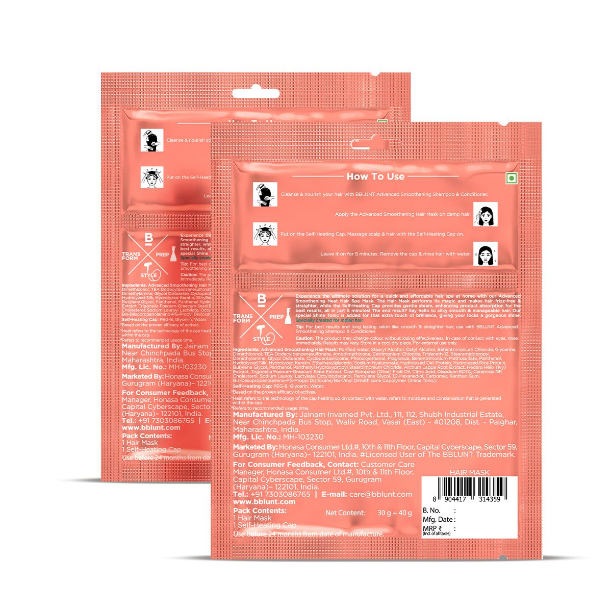 Bblunt Advanced Smoothening Heat Hair Spa Mask with Keratin & Hyaluronic Acid, 70g, Pack of 2 - Image 15 - Buy from Indicrest
