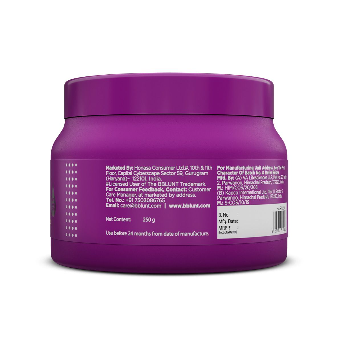 Bblunt Hair Fall Control Hair Mask with Pea Protein & Caffeine for Stronger Hair 250g, Pack of 3 X 250g - Image 8 - Buy from Indicrest