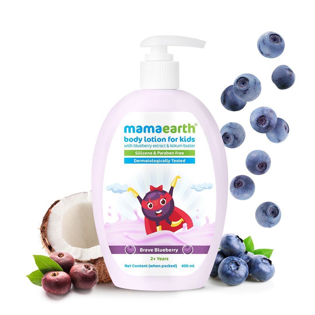 Mamaearth Brave Blueberry Body Lotion For Kids with Blueberry and Kokum Butter, 400ml - Buy from Indicrest