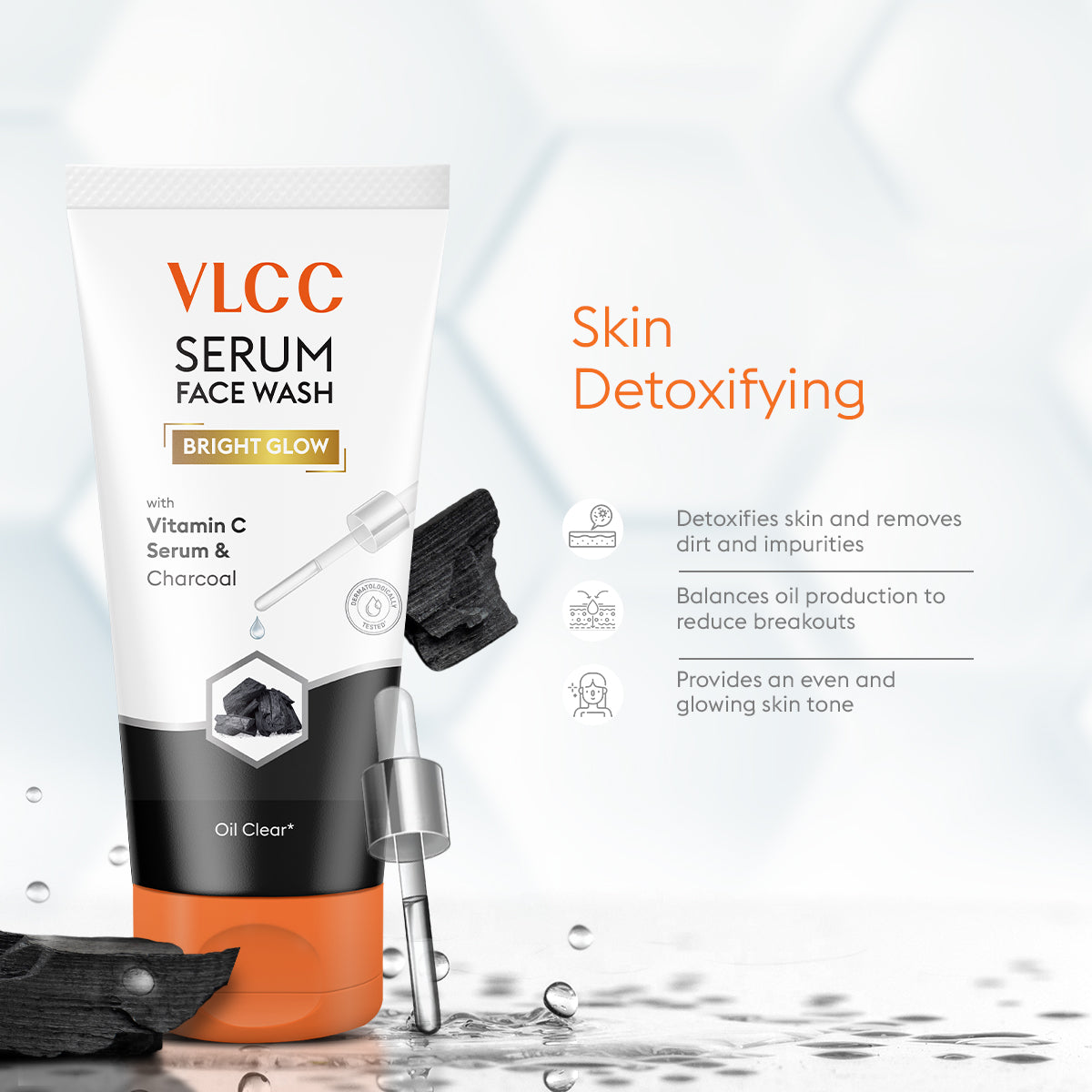 VLCC Bright Glow Serum Face Wash with Vitamin C Serum and Charcoal - 100ml - Image 5 - Buy from Indicrest