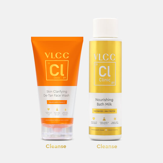 VLCC Bright and Beautiful Combo with Facewash and Bath Milk - Buy from Indicrest