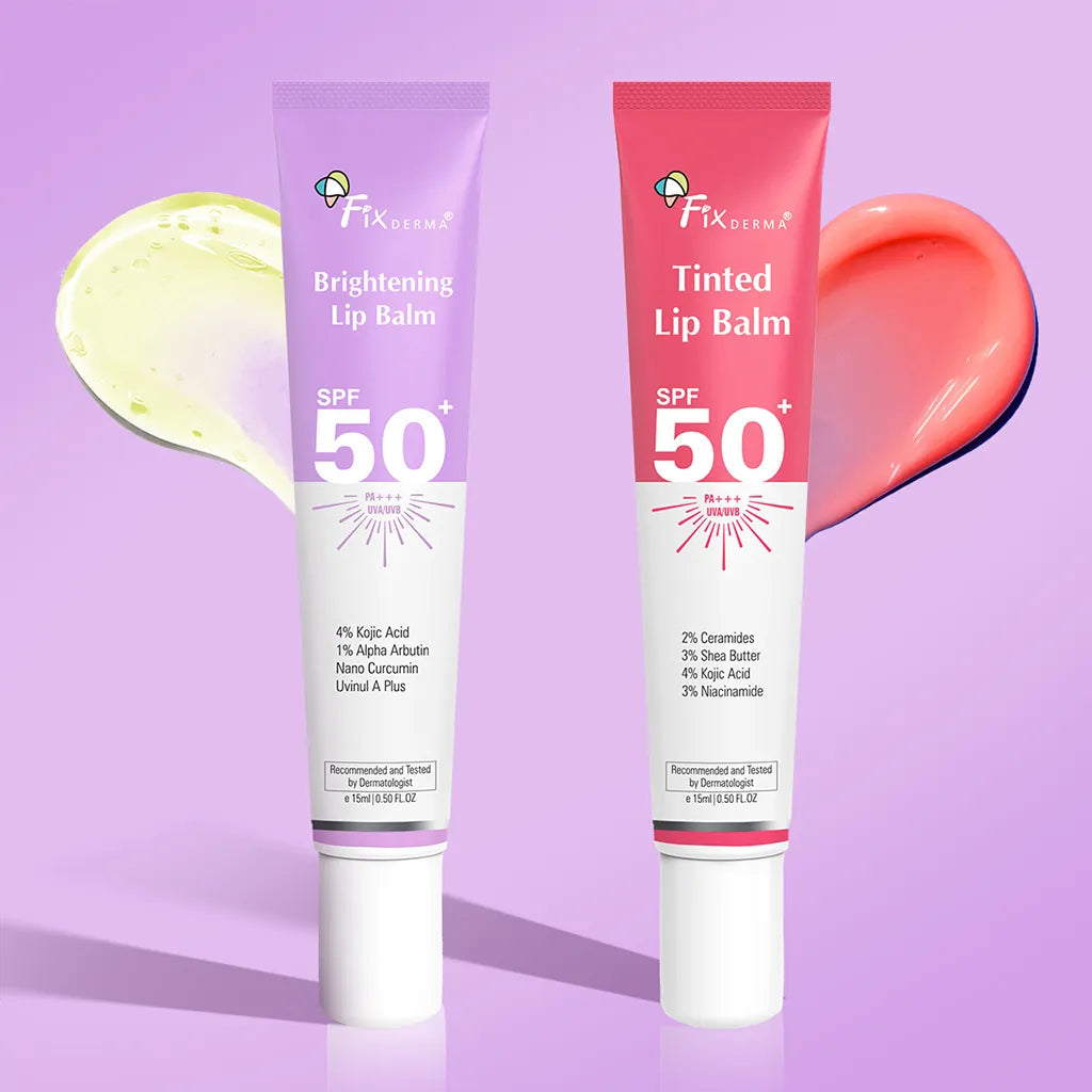 Fixderma Brightening & Tinted Lip Balm with SPF 50+ | Perfect Lip Care Kit for Dry & Dark Lips, Lip Balm 15ml + Tinted Lip Balm 15ml - Image 6 - Buy from Indicrest