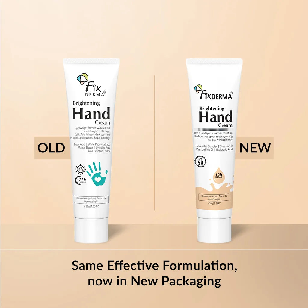 Fixderma Brightening Hand Cream | 12-Hr Nourishment With SPF 50 Protection For Hands, 30g - Image 5 - Buy from Indicrest