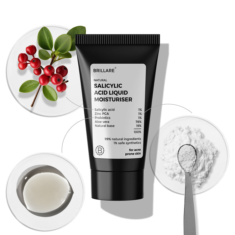 Brillare Mini Salicylic Acid Liquid Moisturiser for oily, acne prone skin, 10ml - Buy from Indicrest