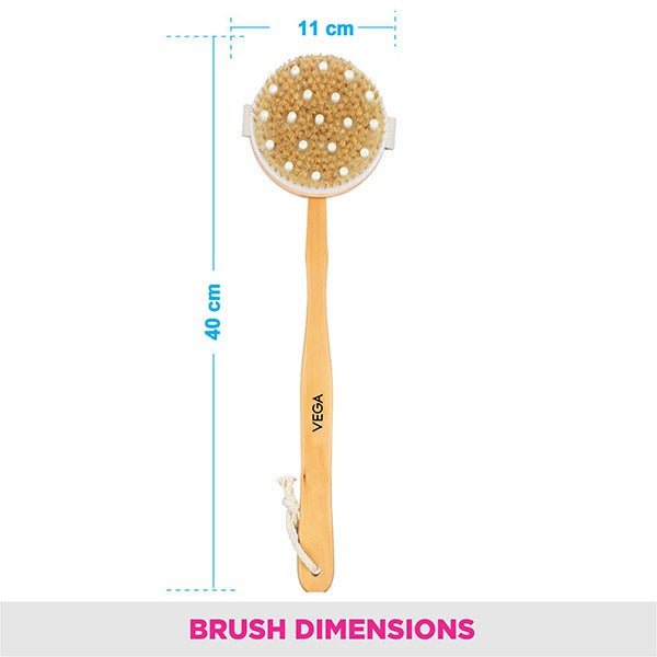 Vega Bristle Bath Brush With Massager - NBA-1/2