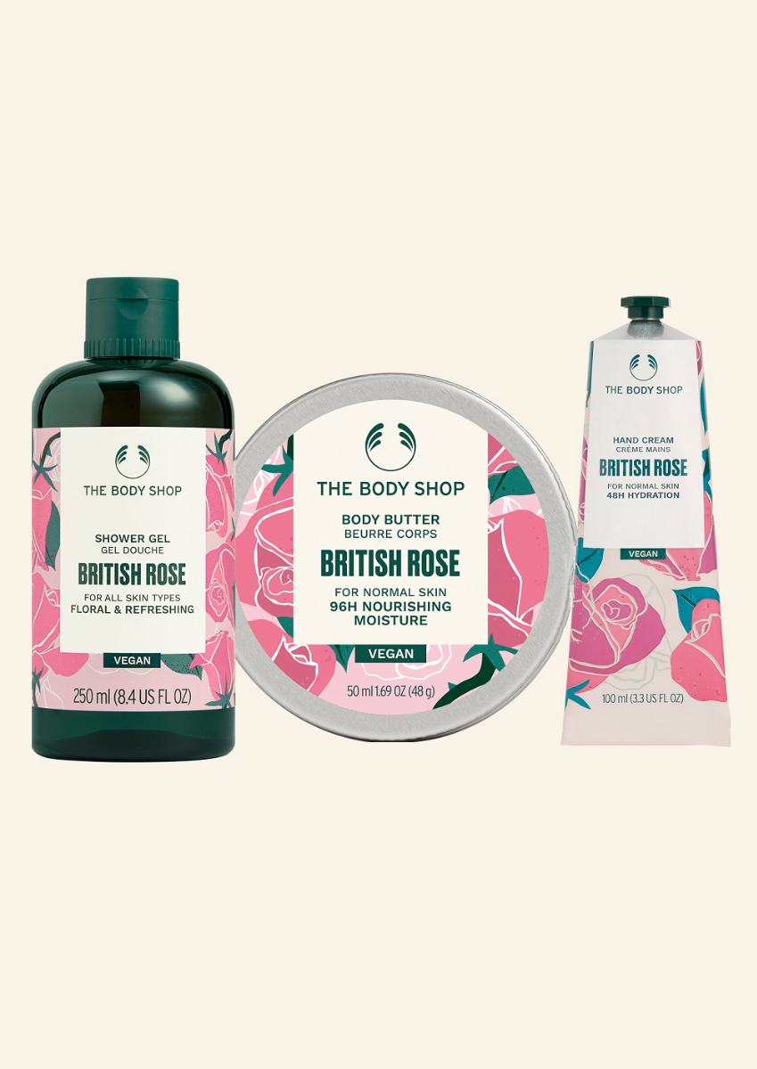 The Body Shop British Rose Body Essential Set, 3pc