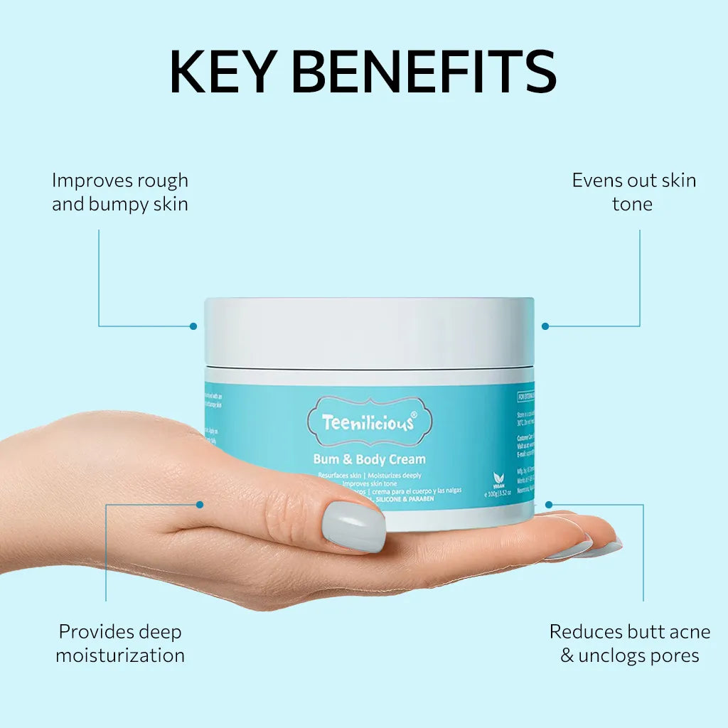 Fixderma Teenilicious Bum Body Cream | For Butt Acne With Retistar & Shea Butter, 100g - Image 2 - Buy from Indicrest