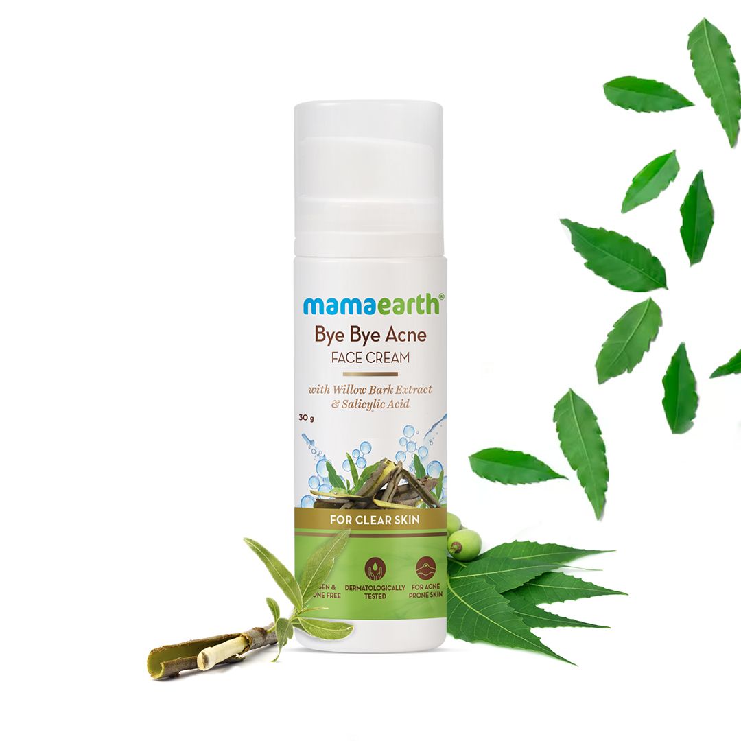 Mamaearth Bye Bye Acne Face Cream with Willow Bark Extract & Salicylic Acid For Clear Skin, 30g - Buy from Indicrest